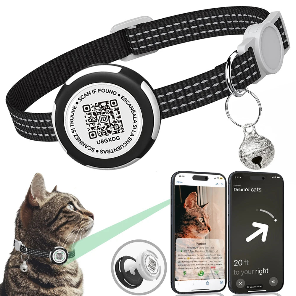 Collier chat AirTag sécurisé – Livraison gratuite et retour offert | Calmozon