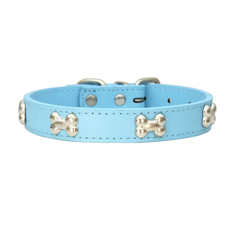 Collier cuir motif os pour chien – Livraison gratuite et retour offert | Calmozon