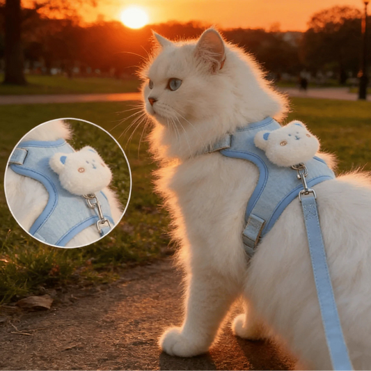 Ensemble de Harnais et Laisse mignon réglable pour chat - livraison gratuite et retour offert – Calmozon